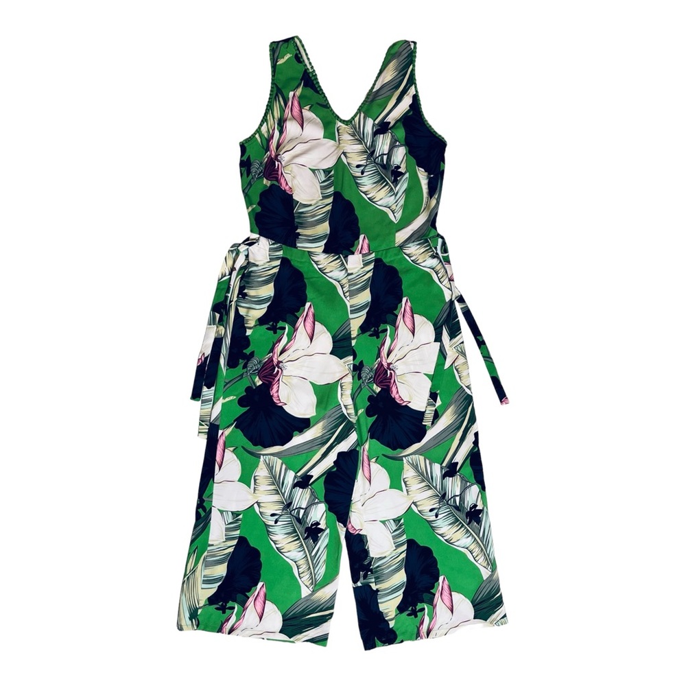 Carolina Belle Green and Blue Floral Jumpsuit